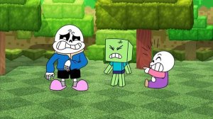 Sans And Cute Baby Sans In Minecraft Tale【 Minecraft Animation - Undertale Animation 】