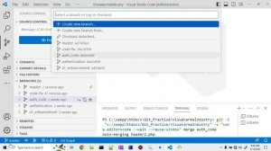 Part-10: Working with Git branches, Merging and resolving conflicts with VS code | Git with VS code