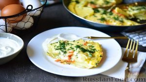 Омлет с картофелем и сыром