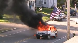 burning car