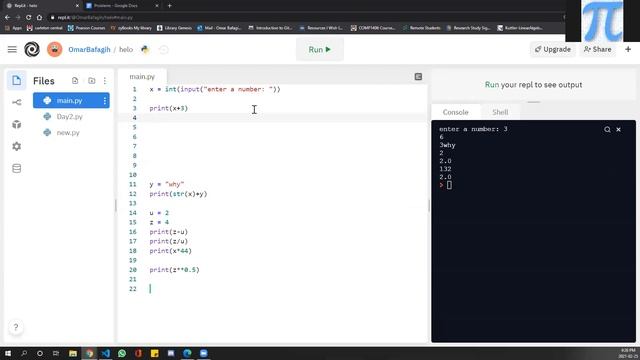Python - operators and the built-in 'input' function