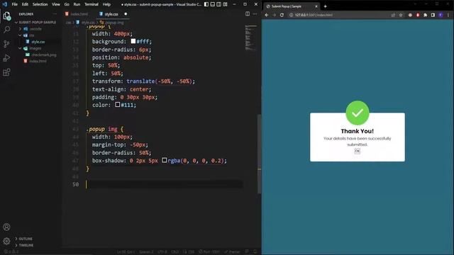 How To Create A Submit Popup Using HTML, CSS, and JavaScript | ASMR Programming - No Talking