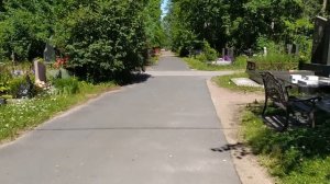 Показываю как пройти к могиле Михаила Горшенева (Горшка)  на Богословском кладбище Петербурга