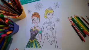 Elsa and Anna. Frozen. Draw with pencils. Холодное сердце. Эльза и Анна. Раскраска