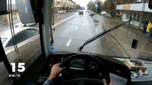 Прохват по городу за рулём автобуса. Опоздание в одно очко! - 21 минута.