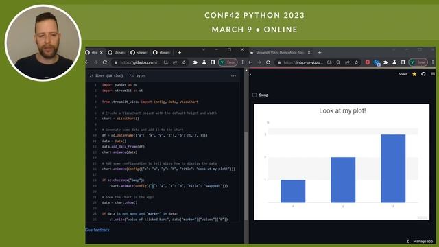 Building interactive reports in Streamlit with ipyvizzu | Peter Vidos | Conf42 Python 2023 смотреть онлайн