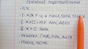 Склонение существительных - как легко различать первое, второе и третье склонение