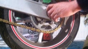 снятие заднего колеса с Yamaha FZ6