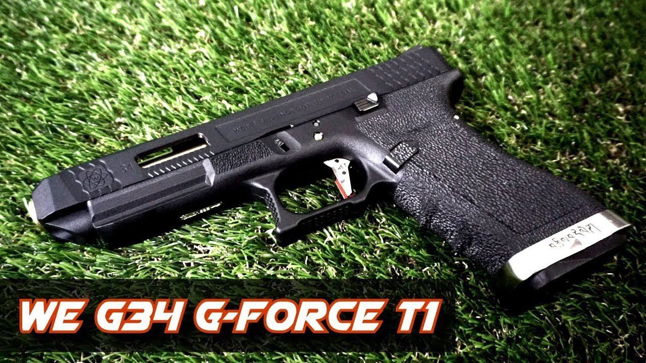 Обзор страйкбольного пистолета WE Glock 34 Custom G-Force T1 смотреть онлайн