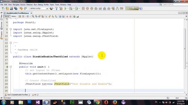 How to Set Disable and Enable JTextfield using Java Applet and AWT in Netbeans смотреть онлайн