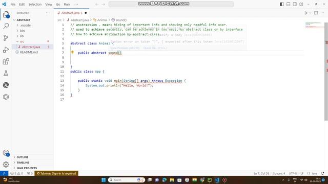 PART 1 :: ABSTRACTION IN JAVA BY ABSTRACT CLASS , EXTENDS KEYWORD, смотреть онлайн