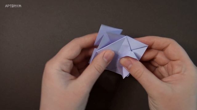 Простая оригами кусудама с сердечками ? Heart Origami Kusudama [оригами + клей + ножницы]