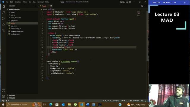 Android & IOS Development | Lecture 03  | Basics of JavaScript | Hindi / Urdu