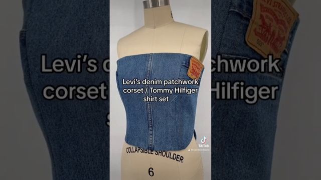 Levi’s Denim Corset x Tommy Hilfiger Rework | Handmade | Denim Patchwork | Upcycled Sustainable