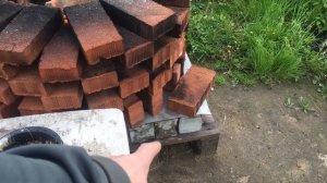 Мангал для казана из красного кирпича