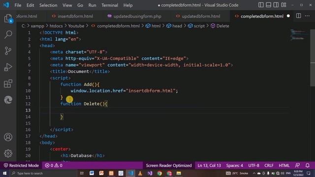 PHP complete database project |php for beginners |web development tutorial #85 |Joiya Academy