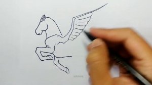 How to draw a pegasus easy