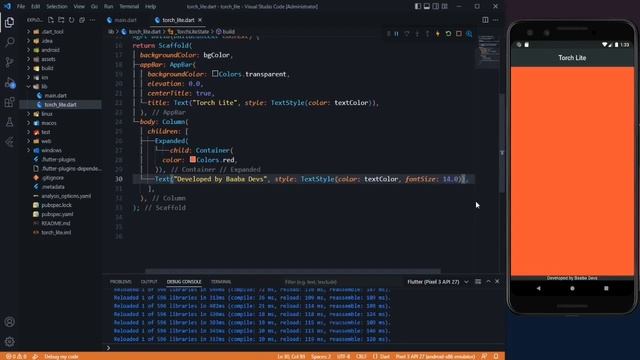 Flutter Tutorial: Flutter Torch App | Flashlight App | Flutter Project | Flutter App | Flutter Flas