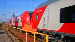 Скоростной поезд ЭС2Г "Ласточка" Отправление со ст. Владимир.