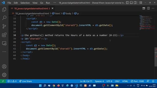 JavaScript Get Date Methods || JavaScript Date Time || JavaScript Tutorial Step by step in Hindi #1