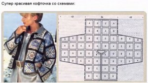 Вяжем кофточки из цветных квадратов