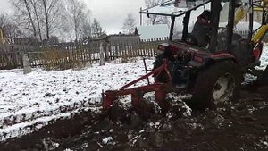 Вспашка дисковым плугом ДП 315 осенью.