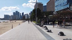 [4K] Haeundae Beach Most Famous Attraction In Korea | Walking Around Busan Korea 해운대 海云台 海雲台