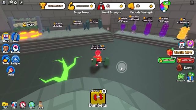 ПОЛУЧИЛ МАКСИМАЛЬНУЮ СИЛУ ПРОКАЧКИ В ARM WRESTLE SIMULATOR ROBLOX смотреть онлайн