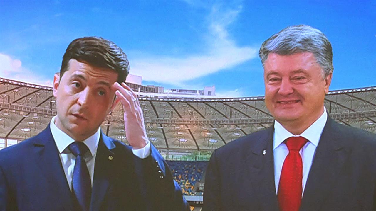 Разминкой перед дебатами стал разговор Петра Порошенко и Владимира Зеленского в прямом телеэфире