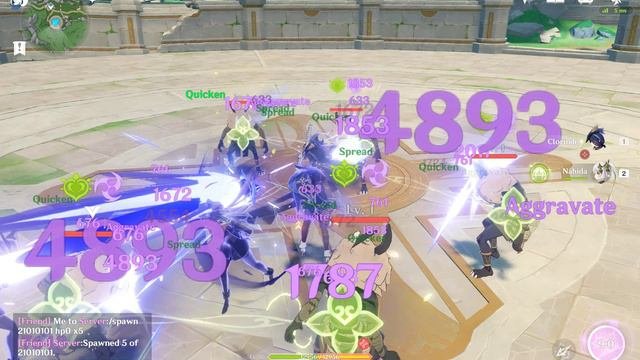 Genshin Impact: Клоринда с6 против группы противников