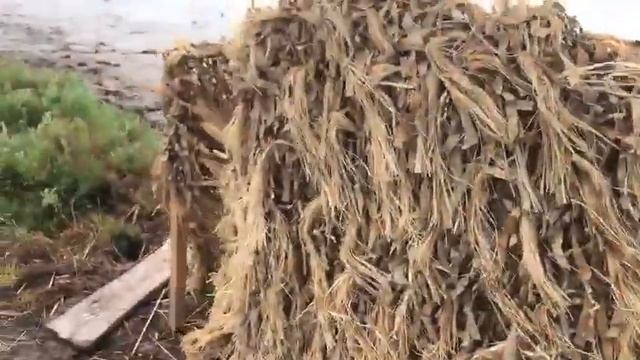 Маскировочная сеть из лыка (бежевая) в применение на охоте смотреть онлайн