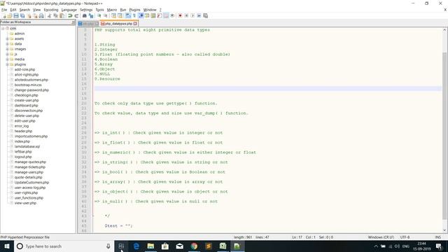 PHP Basics Data Types PHP Tutorials for Beginners