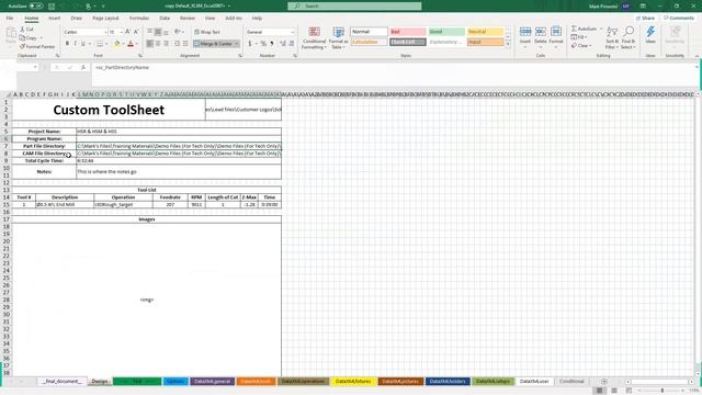 Customizing Your ToolSheet