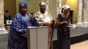 His Royal Highness, Oba Olajide Ajede of Ilodo speaking at the Austria Adire Carnival 2013