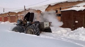 Самодельный вездеход с двигателем ВАЗ - тест драйв проходимости по снегу