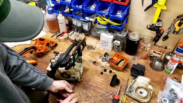 Stihl 021/025/MS210/MS250 a common air leak & engine removal full tear down disassembly смотреть онлайн