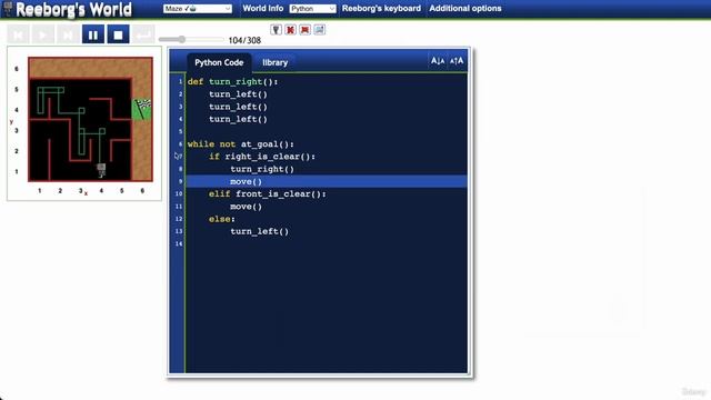 11. The Maze Practice || 7. Beginner Functions and While Loops  || Python Professional Course