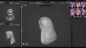Создаю голову стилизованного персонажа в Blender 3.6