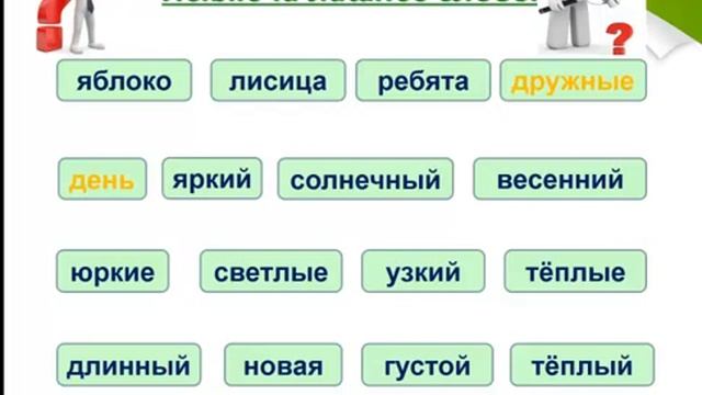1-2 класс. Какие слова называют признак предмета? смотреть онлайн