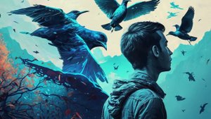 Машина Времени - Синяя птица - Нарисованный Нейросетью.