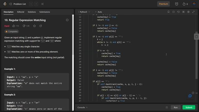 Solve Regular Expression Matching in Python | LeetCode #10, Step-by-Step Solution