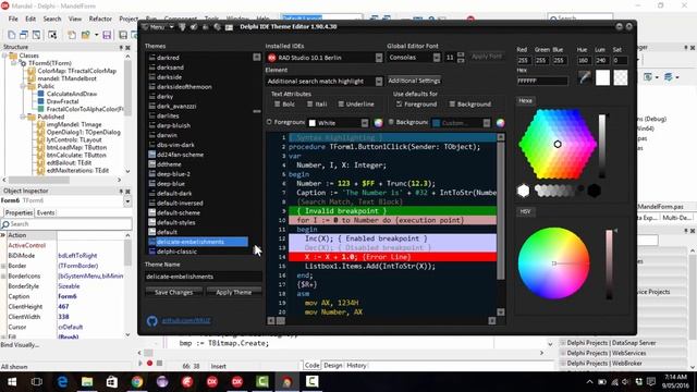 Delphi Programming Tutorial #115 - Syntax Highlighting Colors