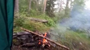 Карелия/ Хитоланъярви/ В палатке на берегу озера/ Ливень