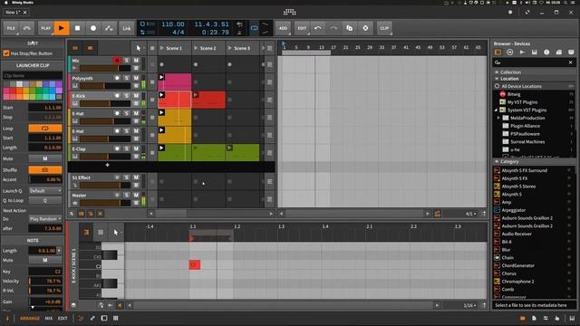 Clip Arrangement - Bitwig Tutorial