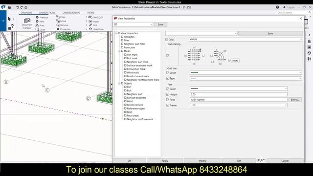 Grid lines in GA Drawing || Label Grid lines || Grid modification || Save changes in GA Drawing смотреть онлайн
