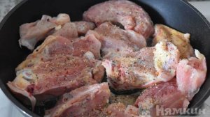 Жареная курица с луком