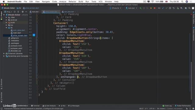 Flutter Full Tutorial For Beginner | Picking a Currency using the Flutter Dropdown Menu Item | 9.2