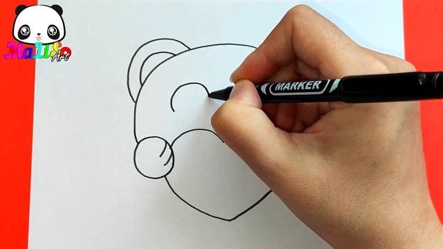 Как нарисовать МИШКУ с сердечком How to draw a polar bear with heart