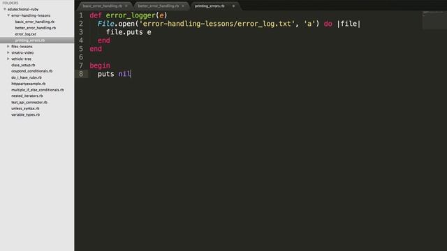 Build a custom error logging program in Ruby смотреть онлайн