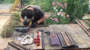 Лестница в колодец из старого металла